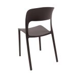 Sedia in polipropilene Vela con schienale ergonomico con apertura centrale colore brown set 4 pezzi