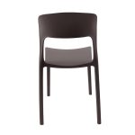 Sedia in polipropilene Vela con schienale ergonomico con apertura centrale colore brown set 4 pezzi