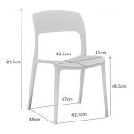 Sedia in polipropilene Vela con schienale ergonomico con apertura centrale colore brown set 4 pezzi