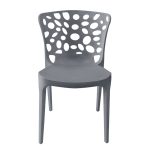 Sedia in polipropilene Zyra con schienale traforato dark grey set 4 pezzi