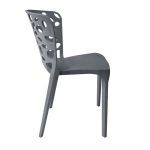 Sedia in polipropilene Zyra con schienale traforato dark grey set 4 pezzi