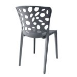Sedia in polipropilene Zyra con schienale traforato dark grey set 4 pezzi