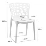 Sedia in polipropilene Zyra con schienale traforato dark grey set 4 pezzi