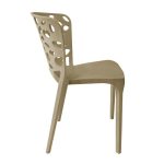 Sedia in polipropilene Zyra con schienale traforato taupe set 4 pezzi