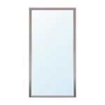 Specchiera Sintesi rettangolare con cornice effetto tessuto grigio 127x65 cm.