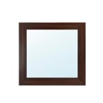 Specchiera quadrata Plana 90x90 cm con cornice in olmo dark