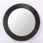 Specchio decorativo da parete MR6043 rotondo con cornice nera 51x51 cm.