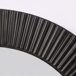 Specchio decorativo da parete MR6043 rotondo con cornice nera 51x51 cm.
