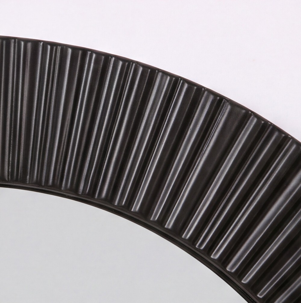 Specchio decorativo da parete MR6043 rotondo con cornice nera 51x51 cm.