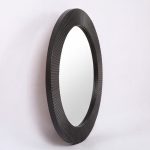 Specchio decorativo da parete MR6043 rotondo con cornice nera 51x51 cm.