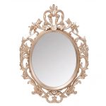 Specchio decorativo ovale da parete MR5501 con cornice in stile barocco gold 36x53 cm.