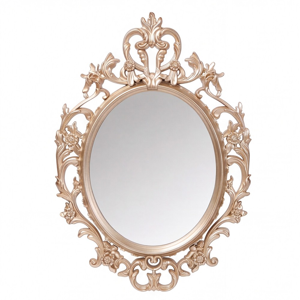 Specchio decorativo ovale da parete MR5501 con cornice in stile barocco gold 36x53 cm.