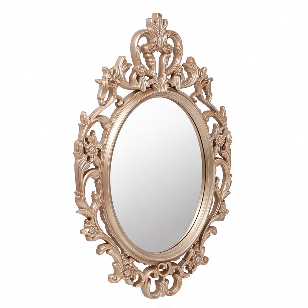 Specchio decorativo ovale da parete MR5501 con cornice in stile barocco gold 36x53 cm.