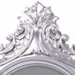 Specchio decorativo ovale da parete MR8360 con cornice in stile barocco silver 60x81 cm.