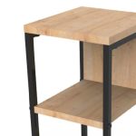 Tavolino da salotto Comen profondità 27 cm. con struttura in acciaio e piano rovere