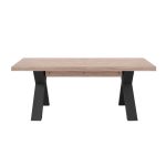 Tavolo Milonga410 160x90 cm. allungabile 410 cm con piano in olmo e gambe incrociate antracite