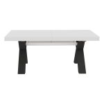Tavolo Milonga480 180x100 cm. allungabile 480 cm con piano in bianco spatolato e gambe antracite