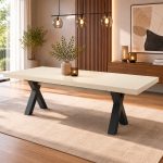 Tavolo Milonga480 180x100 cm. allungabile 480 cm con piano in cashmere e gambe antracite