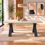 Tavolo Milonga480 180x100 cm. allungabile 480 cm con piano in cashmere e gambe antracite