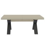 Tavolo Milonga480 180x100 cm. allungabile 480 cm con piano in cashmere e gambe antracite