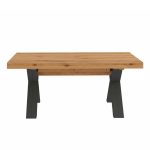Tavolo Milonga480 180x100 cm. allungabile 480 cm. con piano in rovere nodato e gambe antracite