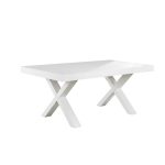 Tavolo allungabile Gondar 180x90 cm. con piano in bianco frassinato e base bianco frassinato