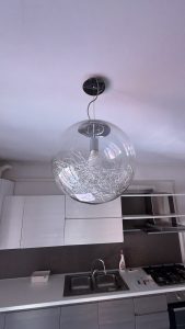 Lampadario Tondo In Vetro Usato 1076