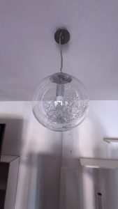 Lampadario Tondo In Vetro Usato 1077