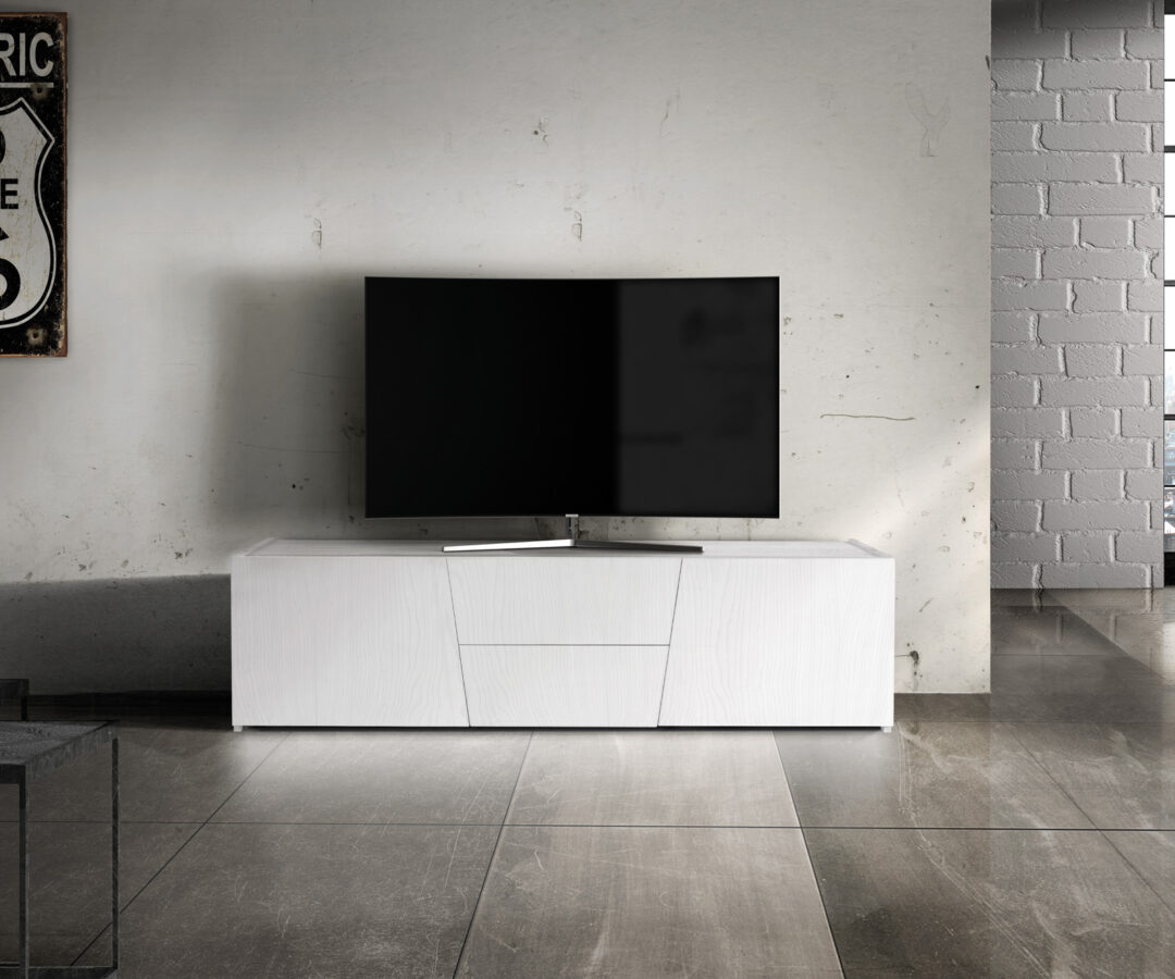 PORTA TV ABETE BIANCO SPAZZOLATO - ART. 892