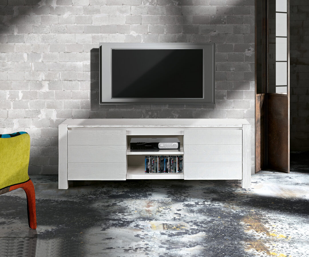 PORTA TV ABETE BIANCO SPAZZOLATO - ART. 649