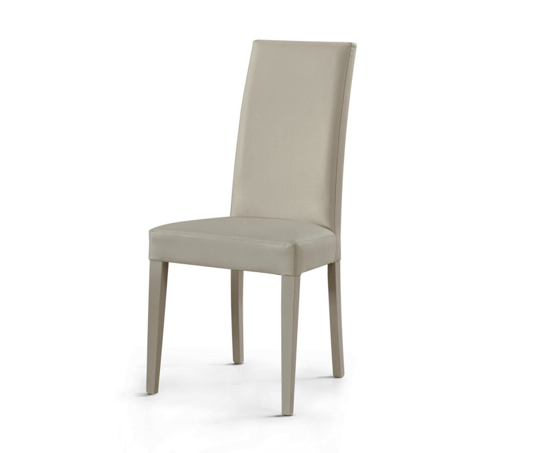 Sedia struttura legno colore ghiaccio imbottita in ecopelle ghiaccio ART. 687 - X2 PEZZI