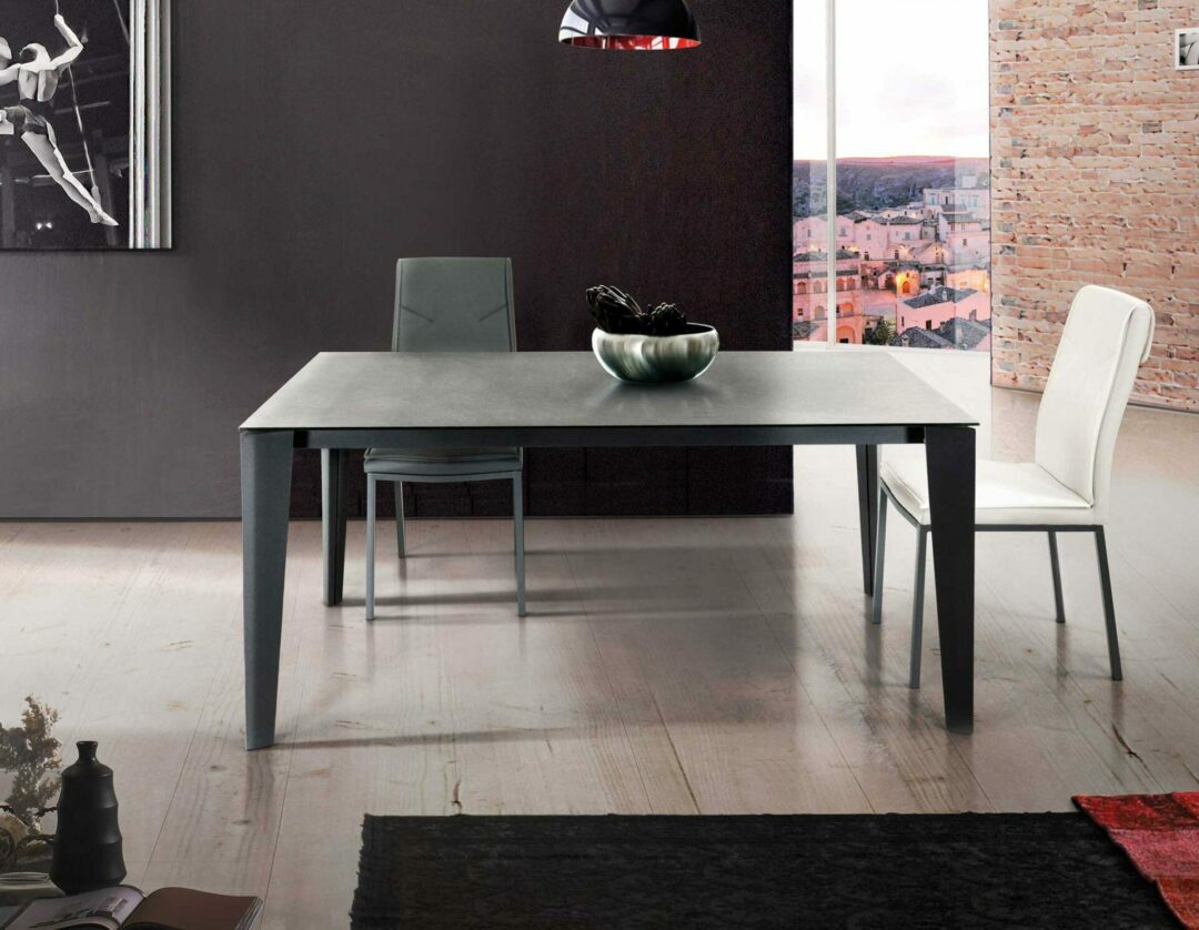 Tavolo vetro grigio – 160x90 2 all. cm.50 - ART. 1601