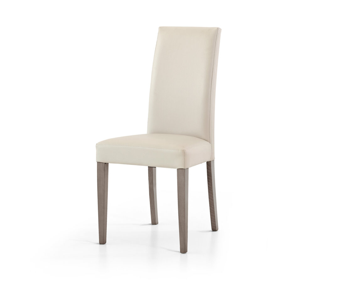 Sedia struttura legno colore tortora imbottita in ecopelle tortora  Art. 578 - X2 PEZZI