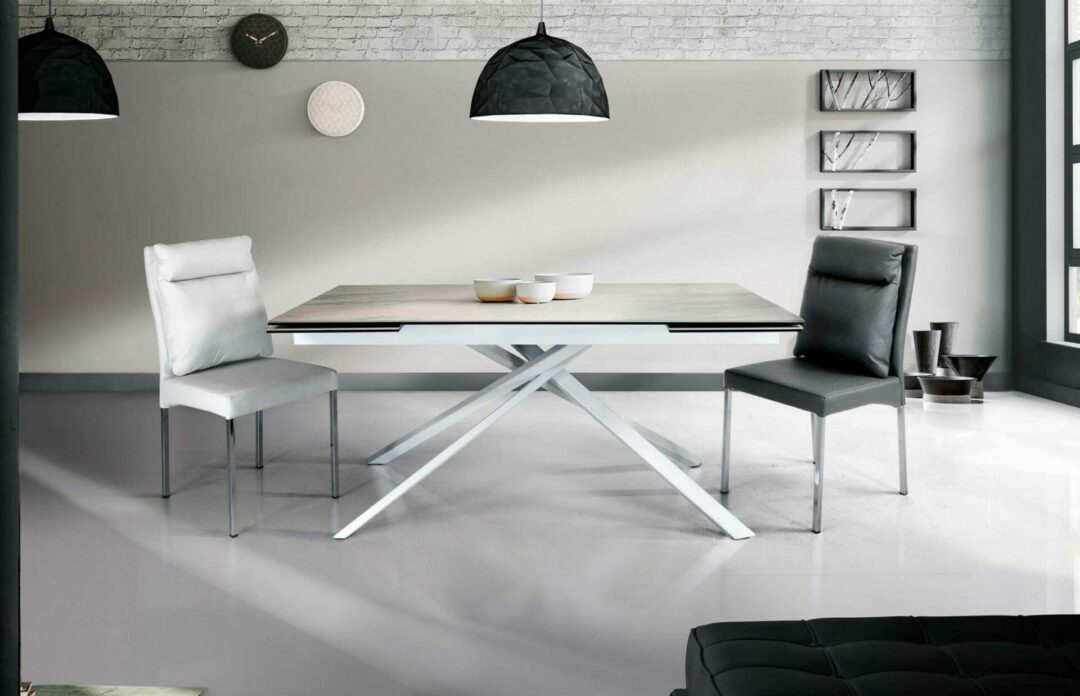 Tavolo ceramica finitura marmo bianco  ART. 948