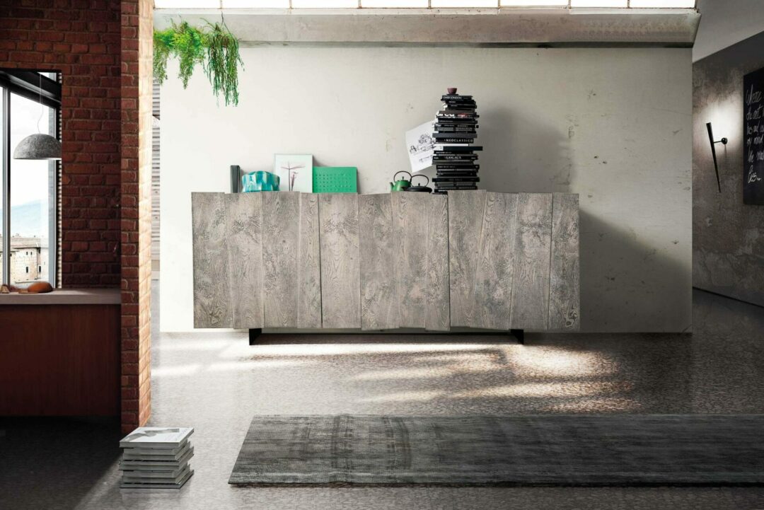 Base 3 ante rovere nodato finitura beton - ART. 1626