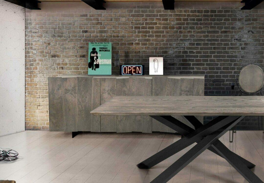 Base 3 ante rovere nodato finitura beton - ART. 1626 - immagine 3