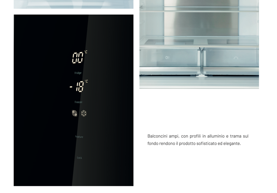 Frigorifero Americano Cross Door GRF CC83836BG Vetro Nero Total no frost [Classe di efficienza energetica A++] - immagine 5