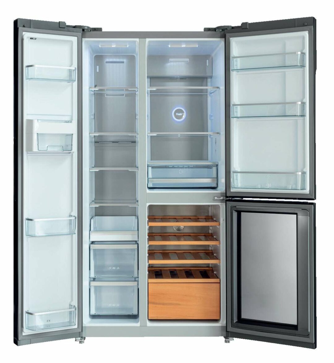Frigorifero Americano GRF Tre Porte con Cantinetta  Total no frost T9183WINXG Vetro Inox - immagine 2