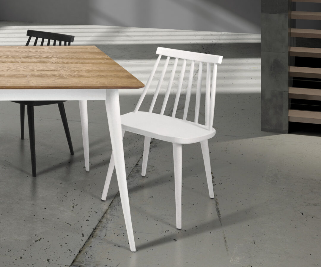 Sedia country chic in legno di faggio colore bianco opaco ART. 775 –  X2 PEZZI - immagine 2