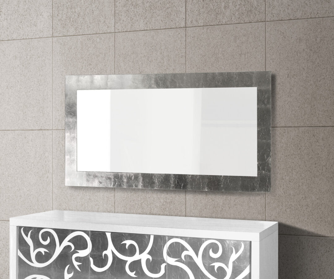 SPECCHIERA FOGLIA ARGENTO 75x160