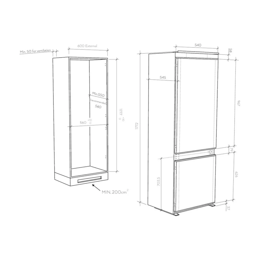 CANDY CBL3518EVW FRIGORIFERO INCASSO - immagine 5