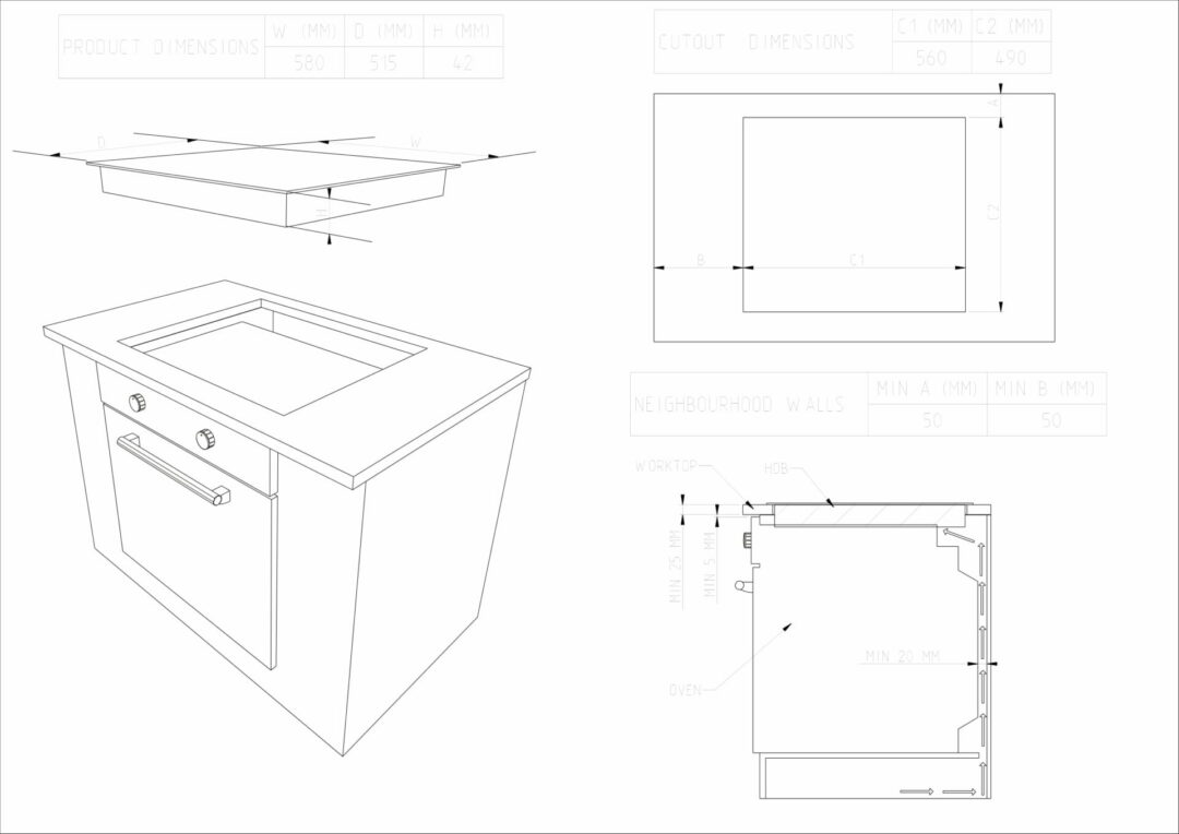 FINLUX FXBGH13X60X Piano Cottura 4 Fuochi a Gas 60 cm colore Inox - immagine 2