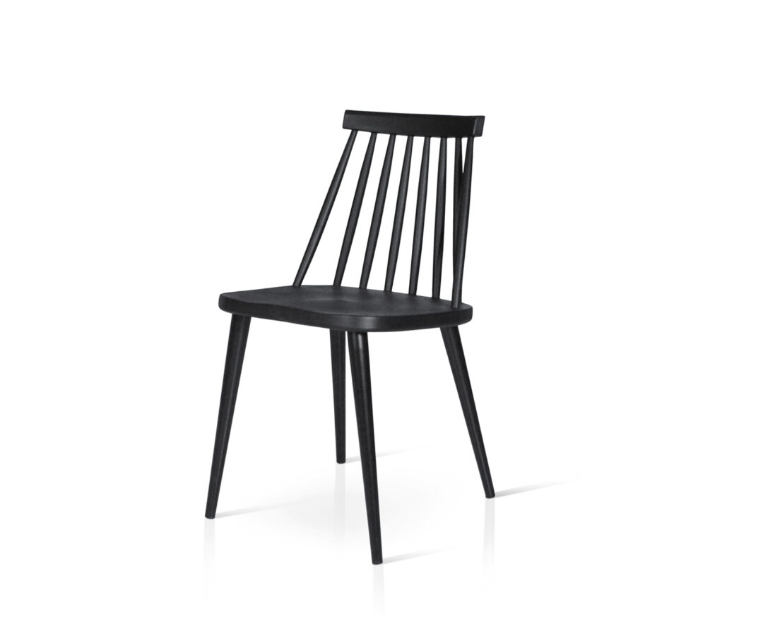 Sedia nera country in legno di faggio colore nero opaco ART. 776 - X2 PEZZI