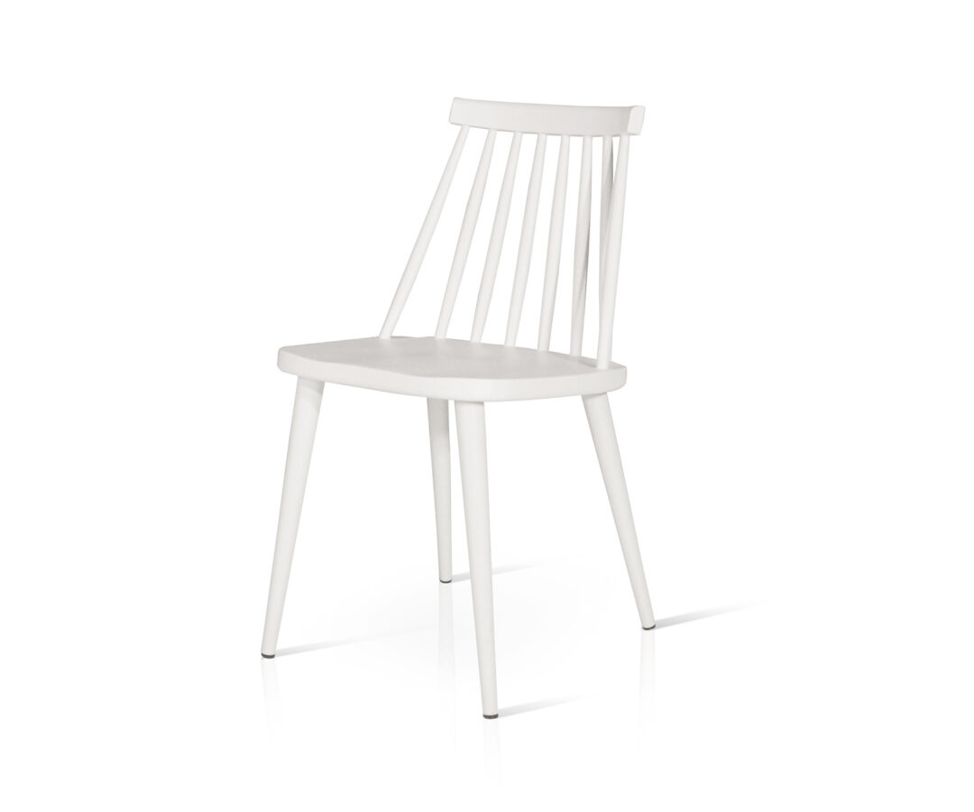 Sedia country chic in legno di faggio colore bianco opaco ART. 775 –  X2 PEZZI