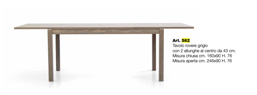 TAVOLO ROVERE GRIGIO Art. 562 - immagine 3