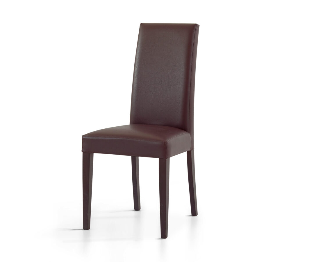 Sedia imbottita in ecopelle wengè ART. 576 – X2 PEZZI