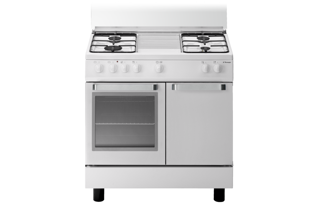 cucina TECNOGAS 80x50  Portabombola Forno Gas   4 Fuochi  BIANCA - D832WS