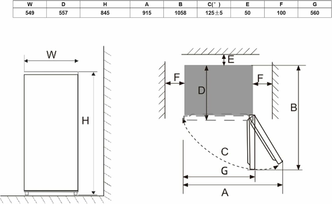 FRIGO Monoporta TECNOGAS 55x85 STATICO BIANCO - TFUF85W - immagine 9