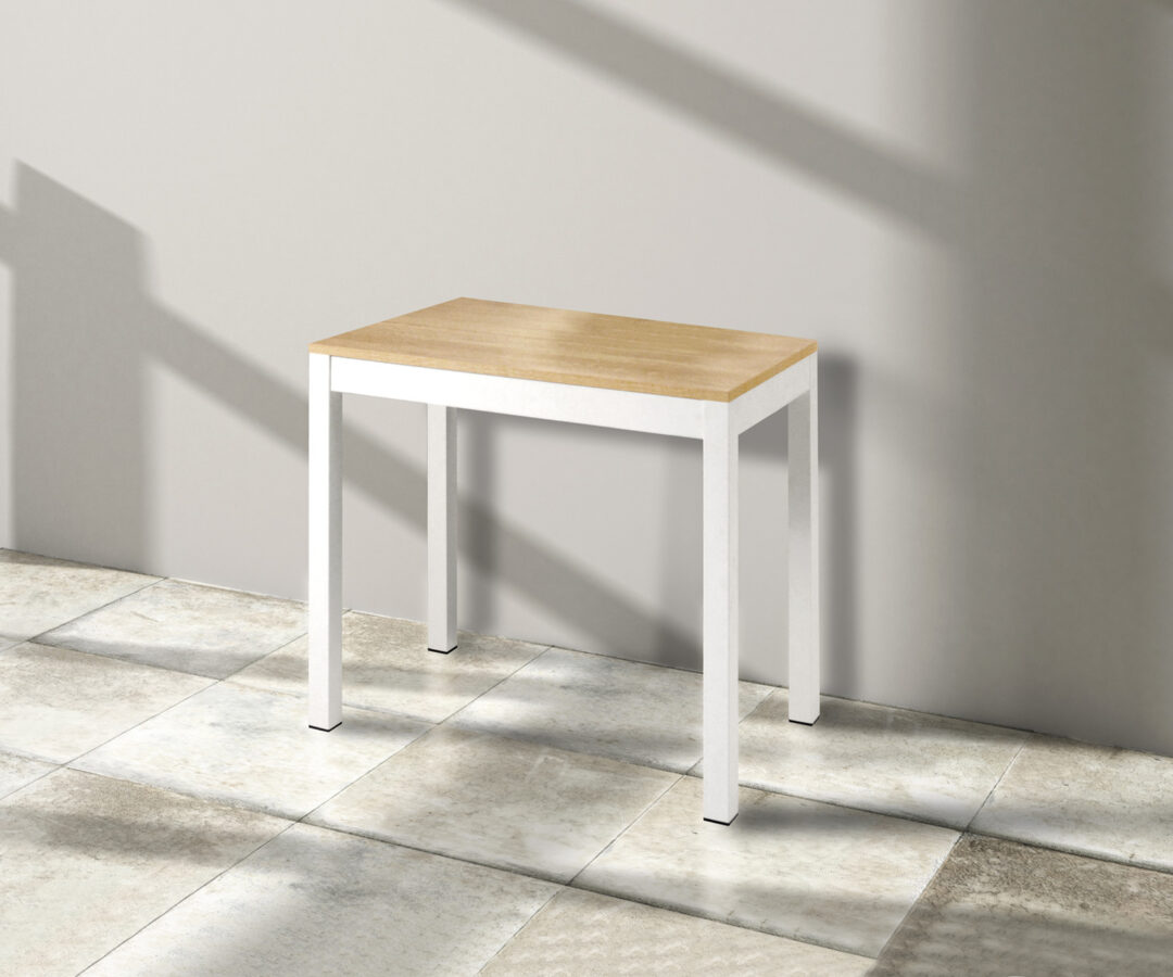 Consolle con 5 allunghe effetto legno e gambe bianche – Art. 858