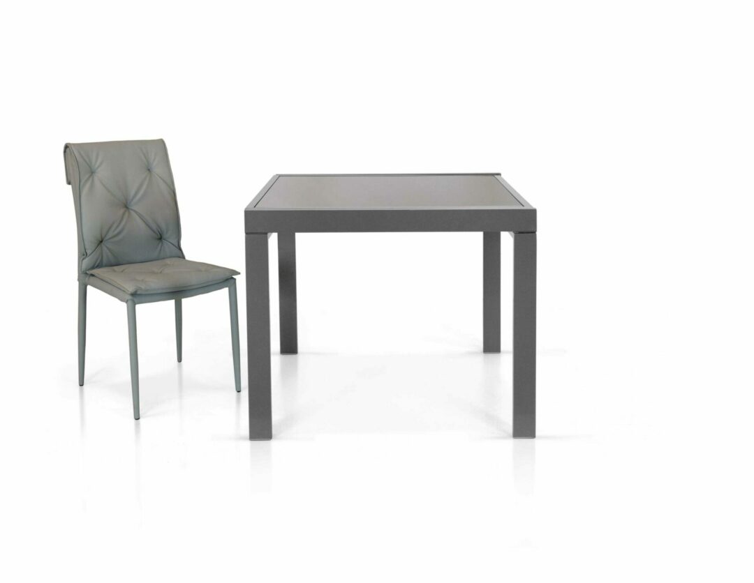 Sedia ecopelle grigia struttura metallo rivestita   ART. 979  - X4 PEZZI - immagine 2